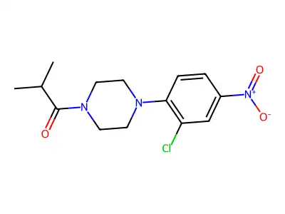 1-[4-(2-Chloro-4-nitrophenyl)piperazin-1-yl]-2-methylpropan-1-one structure