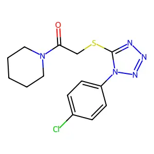 2-[1-(4-Chlorophenyl)tetrazol-5-yl]sulfanyl-1-piperidin-1-ylethanone structure