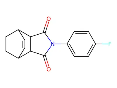 2-(4-fluorophenyl)-3a,4,7,7a-tetrahydro-1H-4,7-ethanoisoindole-1,3(2H)-dione structure