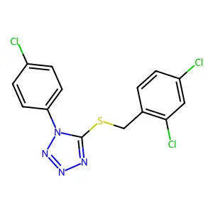 1-(4-Chlorophenyl)-5-[(2,4-dichlorophenyl)methylsulfanyl]tetrazole structure