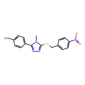 3-(4-aminophenyl)-5-({4-nitrobenzyl}sulfanyl)-4-methyl-4H-1,2,4-triazole structure