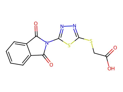 2-[[5-(1,3-dioxoisoindol-2-yl)-1,3,4-thiadiazol-2-yl]sulfanyl]acetic Acid structure