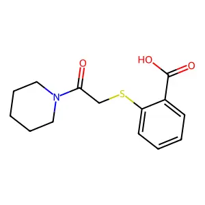 2-[(2-Oxo-2-piperidin-1-ylethyl)thio]benzoic acid structure