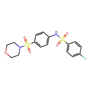 4-fluoro-N-[4-(4-morpholinylsulfonyl)phenyl]benzenesulfonamide structure