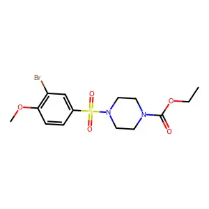 4-(3-Bromo-4-methoxy-benzenesulfonyl)-piperazine-1-carboxylic acid ethyl ester structure