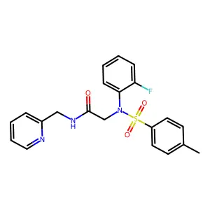 2-(2-fluoro-N-(4-methylphenyl)sulfonylanilino)-N-(pyridin-2-ylmethyl)acetamide structure