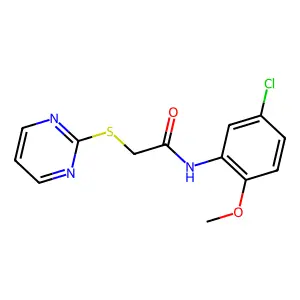 N-(5-chloro-2-methoxyphenyl)-2-pyrimidin-2-ylsulfanylacetamide structure