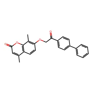 4,8-Dimethyl-7-[2-oxo-2-(4-phenylphenyl)ethoxy]chromen-2-one structure