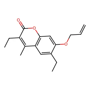 7-(allyloxy)-3,6-diethyl-4-methyl-2H-chromen-2-one structure