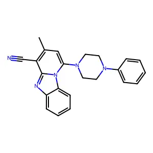 3-Methyl-1-(4-phenylpiperazin-1-yl)pyrido[1,2-a]benzimidazole-4-carbonitrile structure