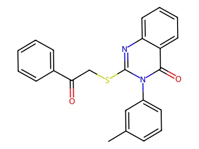 3-(3-Methylphenyl)-2-phenacylsulfanylquinazolin-4-one structure