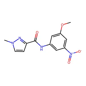 N-(3-methoxy-5-nitrophenyl)-1-methylpyrazole-3-carboxamide structure