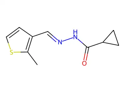 N-[(E)-(2-methylthiophen-3-yl)methylideneamino]cyclopropanecarboxamide structure
