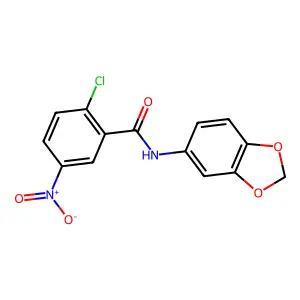 N-(1,3-benzodioxol-5-yl)-2-chloro-5-nitrobenzamide structure