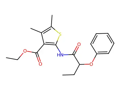 Ethyl 4,5-dimethyl-2-(2-phenoxybutanoylamino)thiophene-3-carboxylate structure