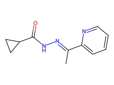 N-[(E)-1-pyridin-2-ylethylideneamino]cyclopropanecarboxamide structure