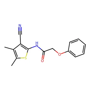 N-(3-cyano-4,5-dimethylthiophen-2-yl)-2-phenoxyacetamide structure