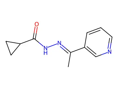 N'-(1-pyridin-3-ylethylidene)cyclopropanecarbohydrazide structure