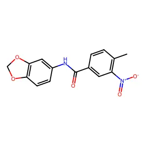 N-(1,3-benzodioxol-5-yl)-4-methyl-3-nitrobenzamide structure