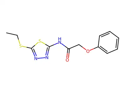 N-(5-ethylsulfanyl-1,3,4-thiadiazol-2-yl)-2-phenoxyacetamide structure