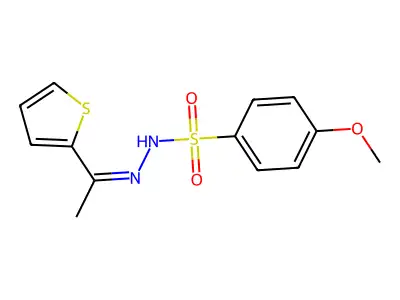 4-methoxy-N-[(Z)-1-thiophen-2-ylethylideneamino]benzenesulfonamide structure
