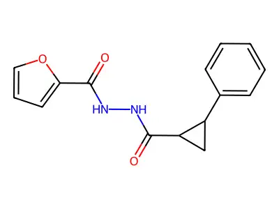 N'-(2-phenylcyclopropanecarbonyl)furan-2-carbohydrazide structure