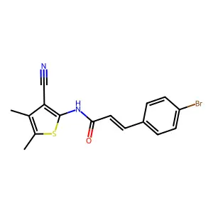 3-(4-bromophenyl)-N-(3-cyano-4,5-dimethyl-2-thienyl)acrylamide structure
