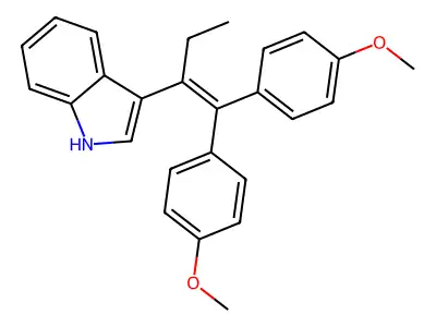 3-[1-ethyl-2,2-bis(4-methoxyphenyl)vinyl]-1H-indole structure