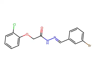 N-[(3-bromophenyl)methylideneamino]-2-(2-chlorophenoxy)acetamide structure
