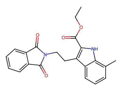 ethyl 3-[2-(1,3-dioxoisoindol-2-yl)ethyl]-7-methyl-1H-indole-2-carboxylate structure