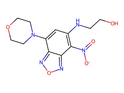 2-[(7-Morpholin-4-yl-4-nitro-2,1,3-benzoxadiazol-5-yl)amino]ethanol structure