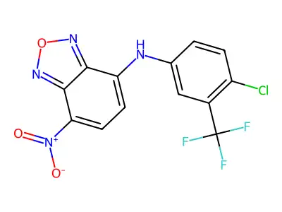 N-[4-chloro-3-(trifluoromethyl)phenyl]-7-nitro-2,1,3-benzoxadiazol-4-amine structure