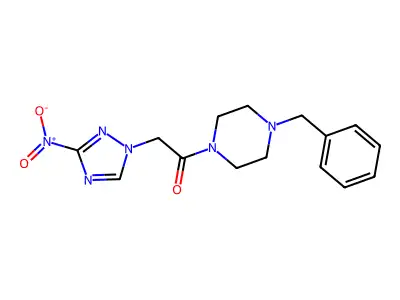 1-(4-Benzylpiperazin-1-yl)-2-(3-nitro-1,2,4-triazol-1-yl)ethanone structure