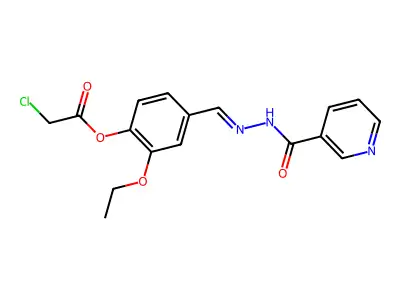 3-Pyridinecarboxylic acid, 2-[[4-[(2-chloroacetyl)oxy]-3-ethoxyphenyl]methylene]hydrazide structure