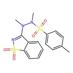 N'-(1,1-dioxo-1,2-benzothiazol-3-yl)-N,N',4-trimethylbenzenesulfonohydrazide structure