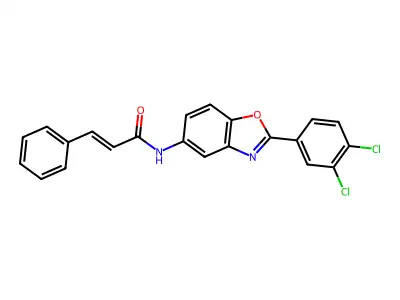 N-[2-(3,4-dichlorophenyl)-1,3-benzoxazol-5-yl]-3-phenylprop-2-enamide structure