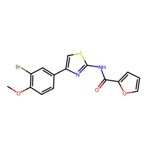 N-[4-(3-bromo-4-methoxyphenyl)-1,3-thiazol-2-yl]furan-2-carboxamide structure