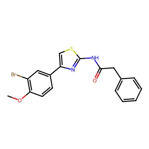 N-[4-(3-bromo-4-methoxyphenyl)-1,3-thiazol-2-yl]-2-phenylacetamide structure