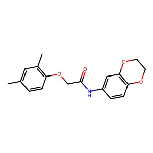 N-(2,3-dihydro-1,4-benzodioxin-6-yl)-2-(2,4-dimethylphenoxy)acetamide structure