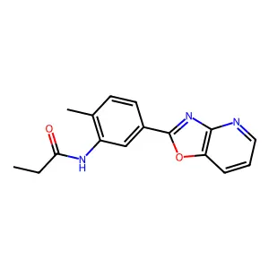 N-[2-methyl-5-([1,3]oxazolo[4,5-b]pyridin-2-yl)phenyl]propanamide structure