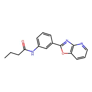 N-[3-([1,3]oxazolo[4,5-b]pyridin-2-yl)phenyl]butanamide structure