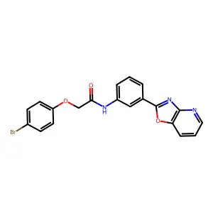 2-(4-bromophenoxy)-N-[3-([1,3]oxazolo[4,5-b]pyridin-2-yl)phenyl]acetamide structure