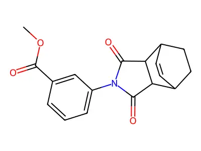 methyl 3-(1,3-dioxo-1,3,3a,4,7,7a-hexahydro-2H-4,7-ethanoisoindol-2-yl)benzoate structure