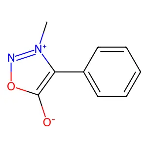 3-Methyl-4-phenyl-1-oxa-2-aza-3-azoniacyclopent-3-en-5-one structure