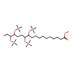 Octadecanoic acid, 11,12,15,16-tetrakis[(trimethylsilyl)oxy]-, methyl ester structure