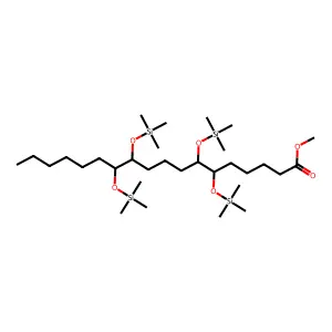 Methyl 6,7,11,12-tetrakis(trimethylsilyloxy)octadecanoate structure