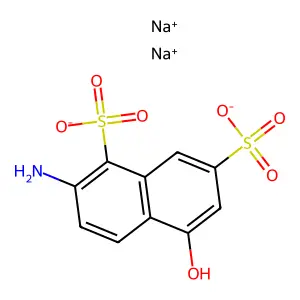Disodium 2-amino-5-hydroxynaphthalene-1,7-disulphonate structure