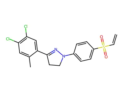 3-(4,5-Dichloro-o-tolyl)-4,5-dihydro-1-(4-(vinylsulphonyl)phenyl)-1H-pyrazole structure