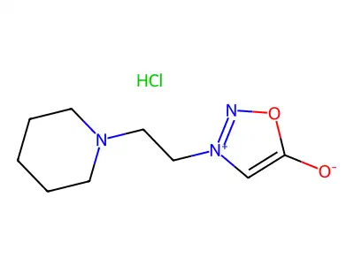 Sydnone, 3-(2-piperidinoethyl)-, monohydrochloride structure