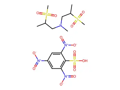 2,2'-Dimesyloxy-N-methyldipropylamine picrylsulfonate structure